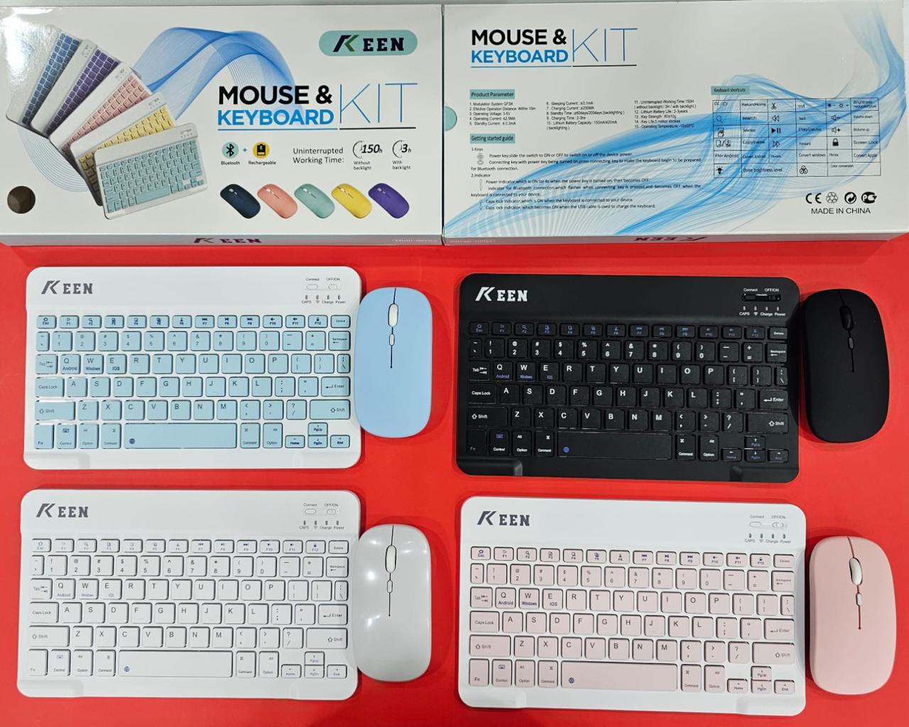 Teclado inalámbrico touchpad Teclado desmontable colorido